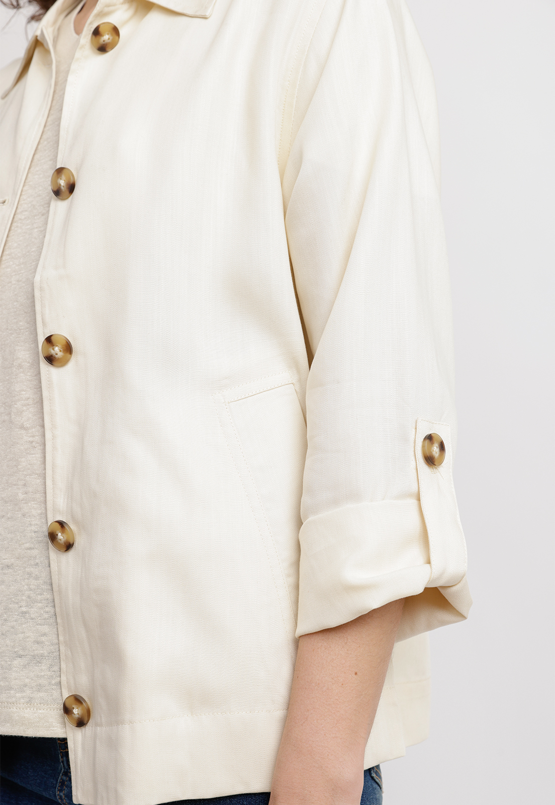 SOBRECAMISA MUJER NOGAL LINO BEIGE - 3