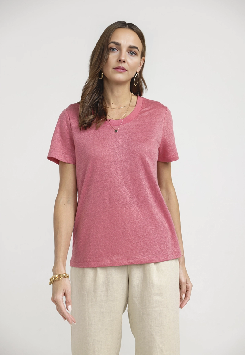 POLERA MUJER GANTT LINO MAGENTA - 1