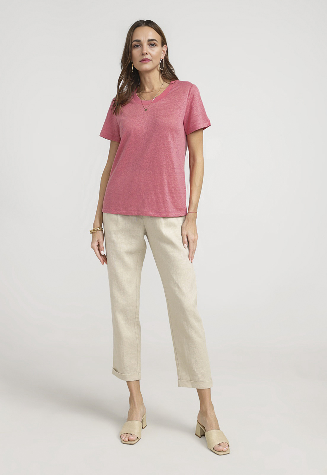 POLERA MUJER GANTT LINO MAGENTA - 4