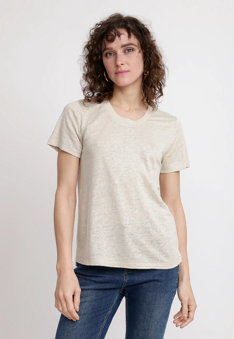 POLERA MUJER GANTT LINO BEIGE - 1