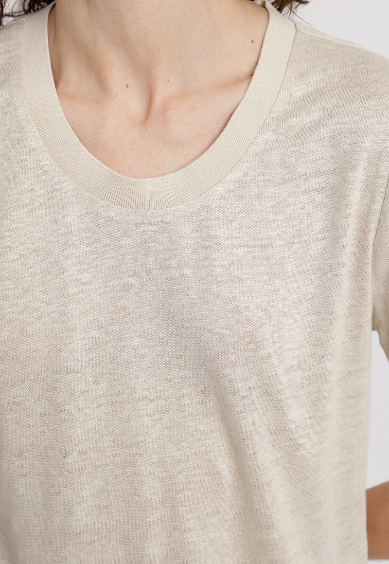 POLERA MUJER GANTT LINO BEIGE - 3