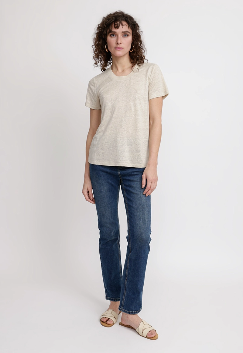 POLERA MUJER GANTT LINO BEIGE - 4