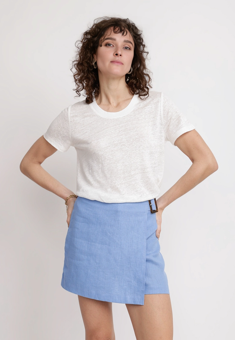 POLERA MUJER GANTT LINO BLANCO - 1