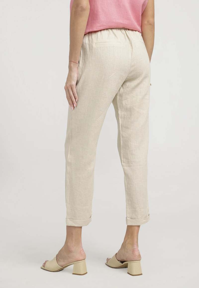 PANTALON MUJER CLARA LINO BEIGE - 2