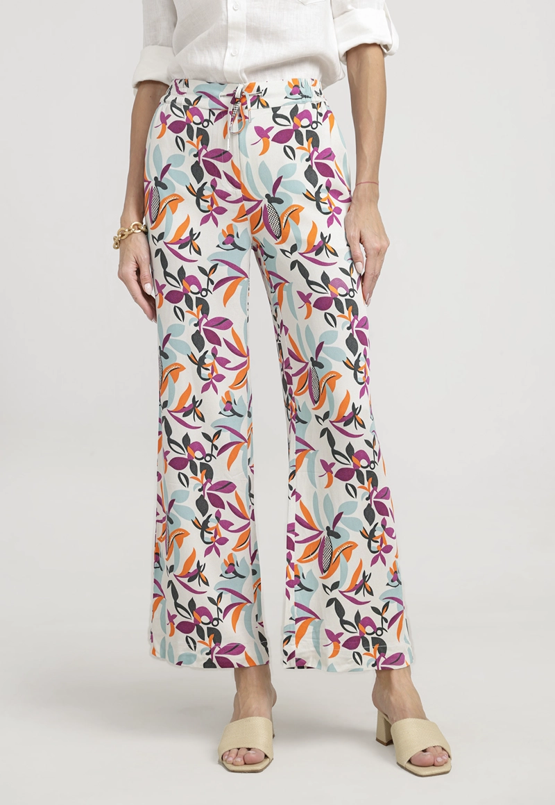 PANTALON MUJER ALONDRA VISCOSA FLORAL MAGENTA - 1