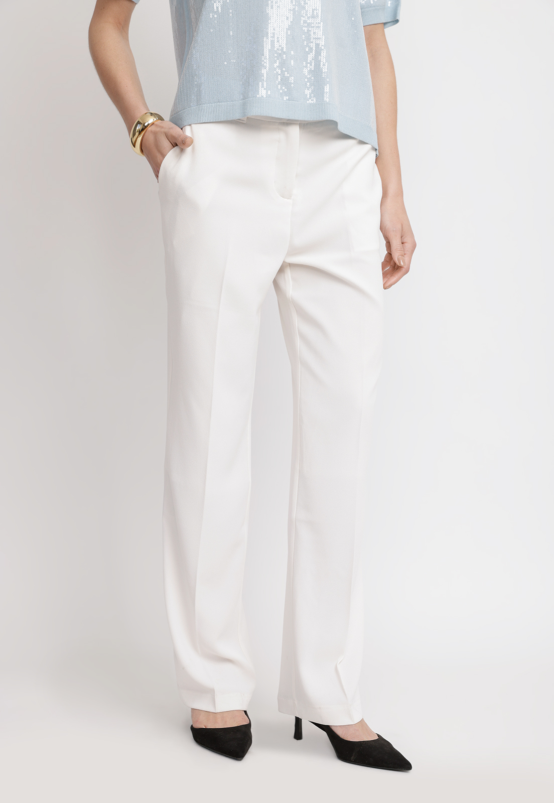 PANTALON MUJER LORETO VISCOSA CREMA - 1