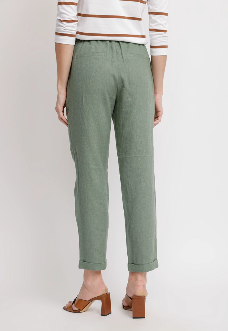 PANTALON MUJER CLARA LINO VERDE - 2
