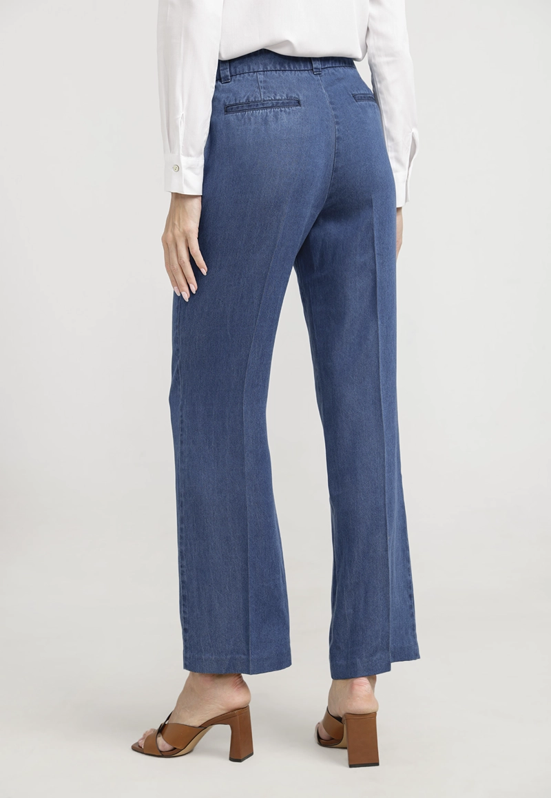PANTALON MUJER ALFARO TENCEL AZUL - 2