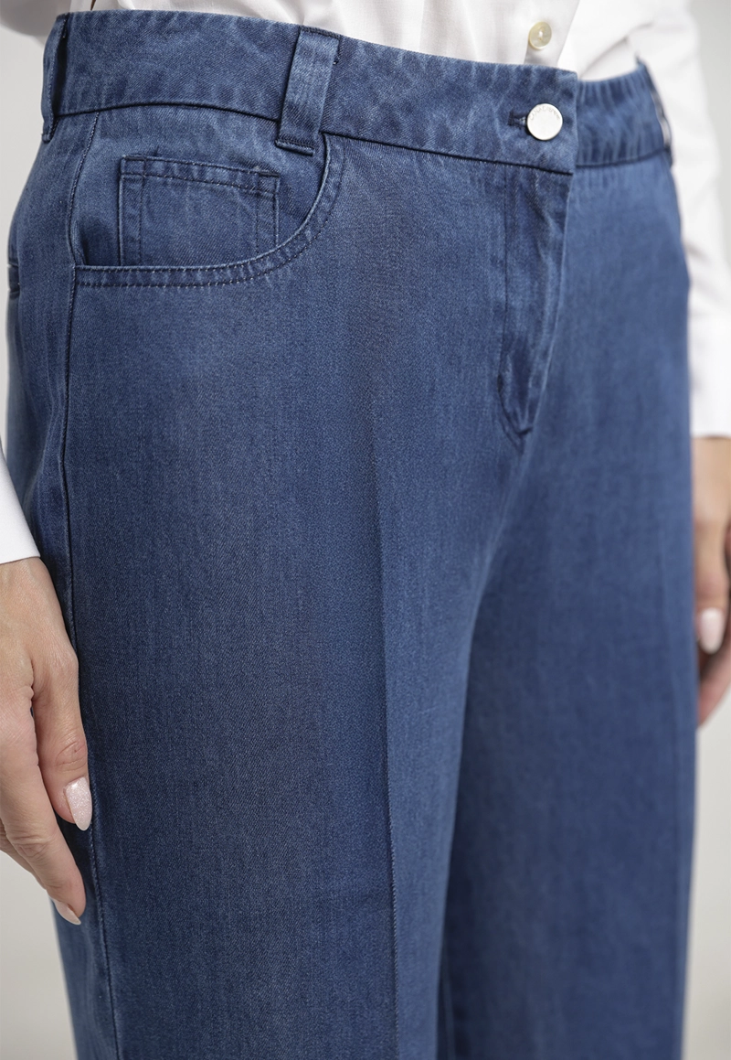 PANTALON MUJER ALFARO TENCEL AZUL - 3
