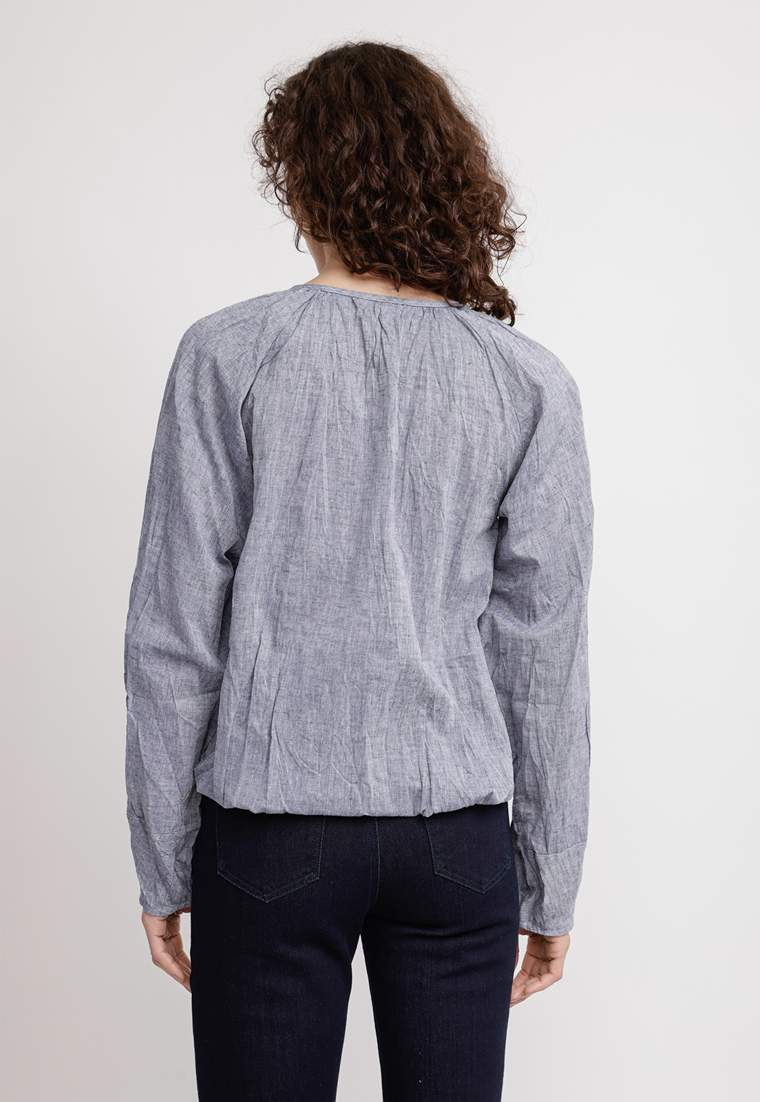 BLUSA MUJER OLIVIA LINO NAVY - 2