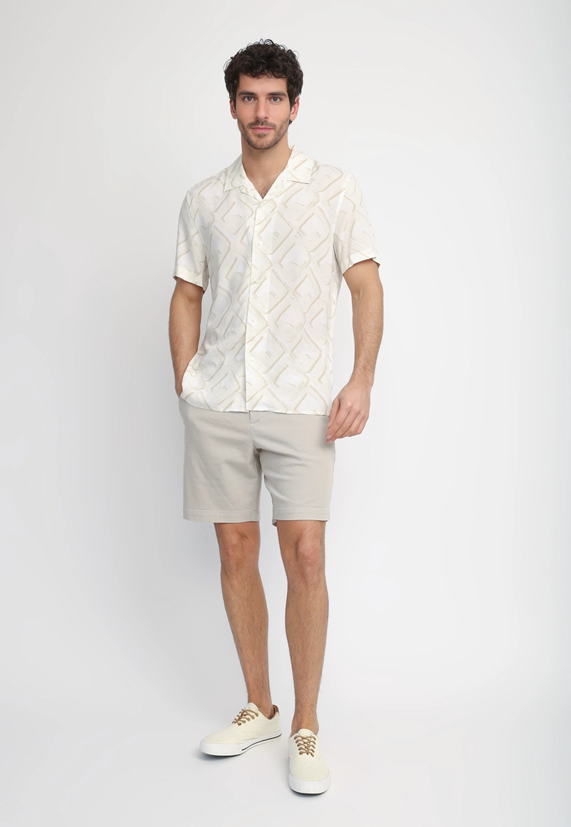 CAMISA HOMBRE MANGA CORTA ESTAMPADA BLANCO - 4