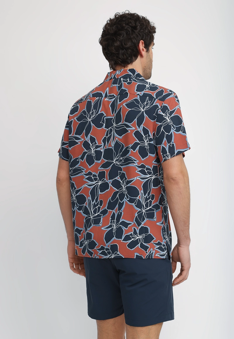 CAMISA HOMBRE MANGA CORTA ESTAMPADA TERRACOTA - 2