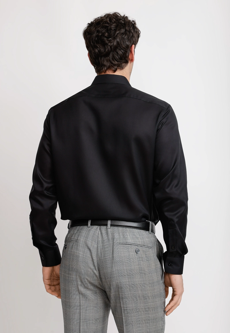 CAMISA HOMBRE FORMAL ALGODON NON IRON NEGRO - 2
