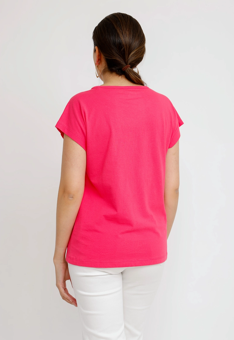 POLERA MUJER BILBAO ALGODON PERUANO FUCSIA - 2