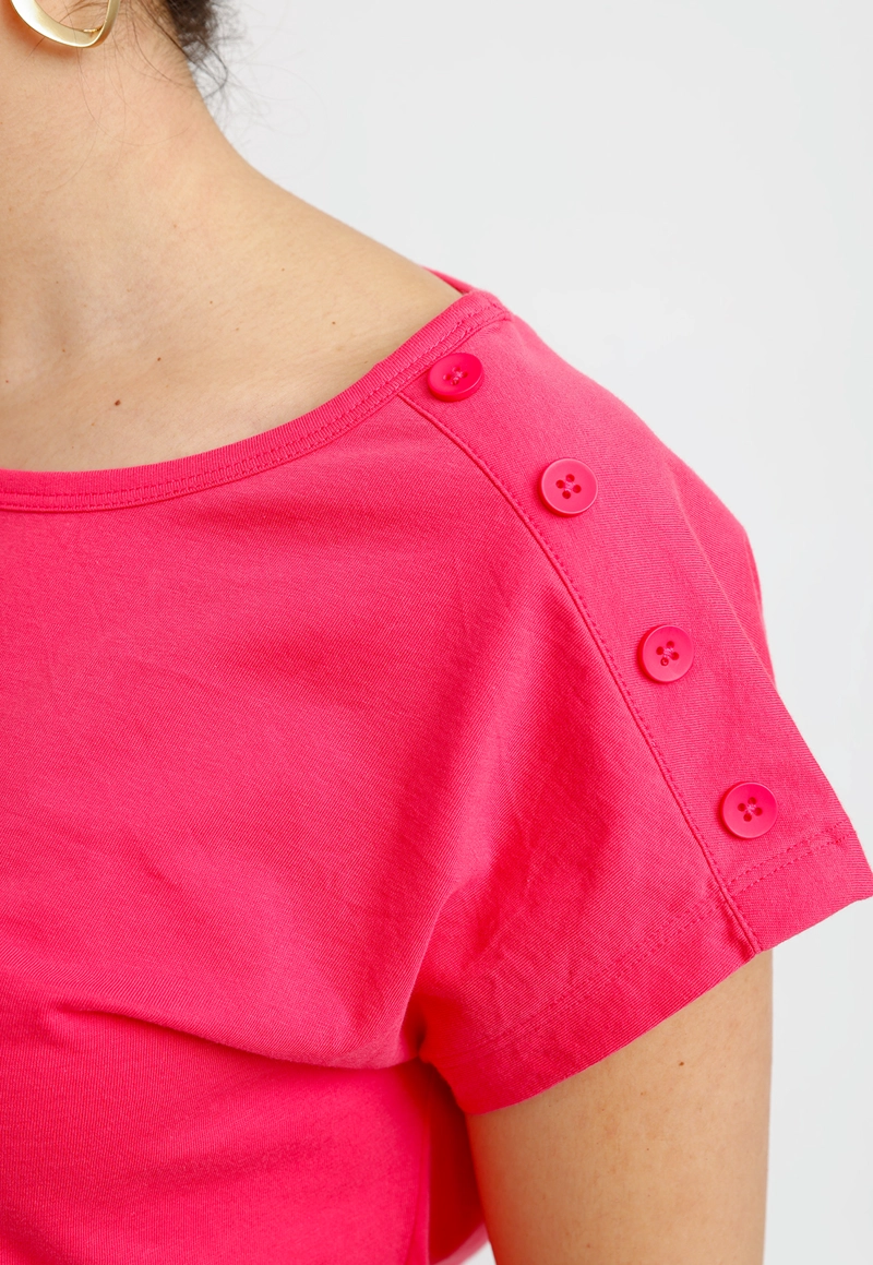 POLERA MUJER BILBAO ALGODON PERUANO FUCSIA - 3