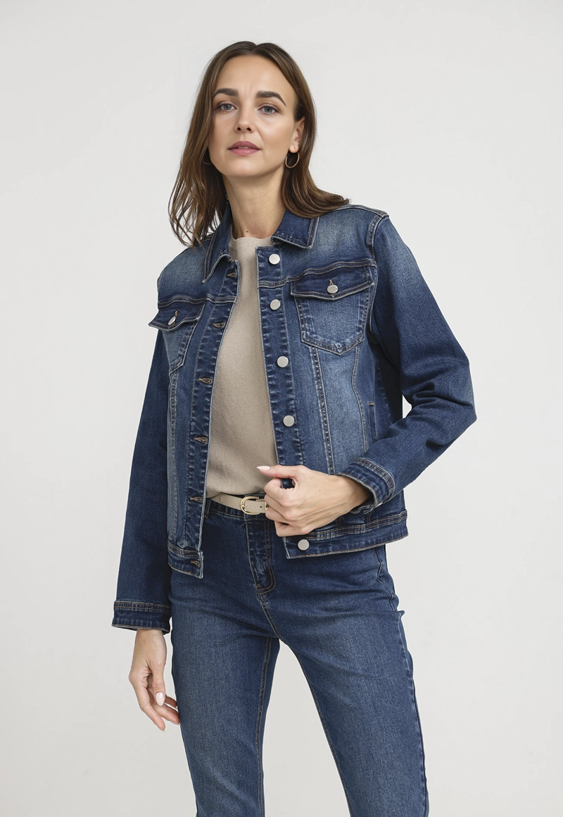 CHAQUETA MUJER CROMITA ALGODON AZUL - 1