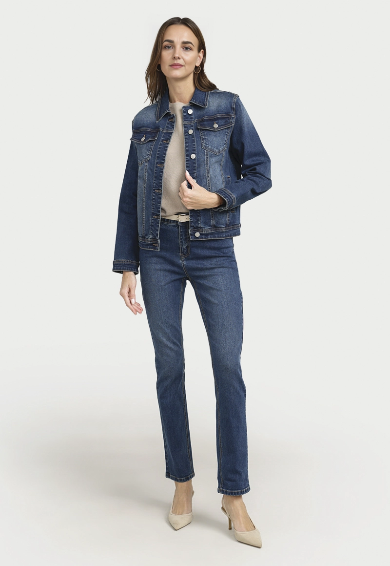 CHAQUETA MUJER CROMITA ALGODON AZUL - 4