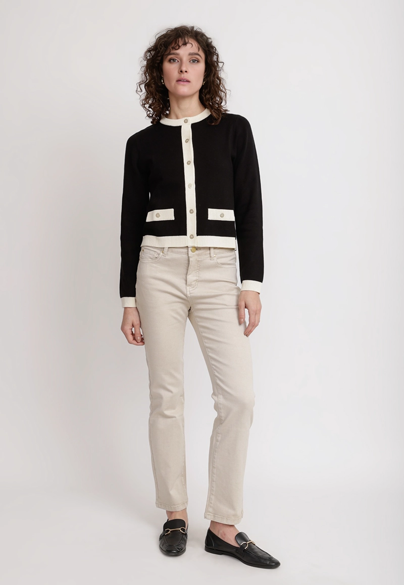 PANTALON RECTO BEIGE ELY26 MUJER - 4