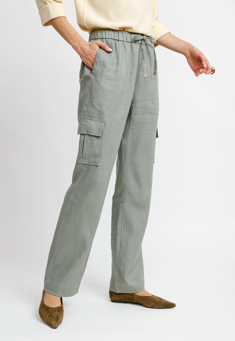PANTALON CARGO OLIVA TULIPAN MUJER - 1