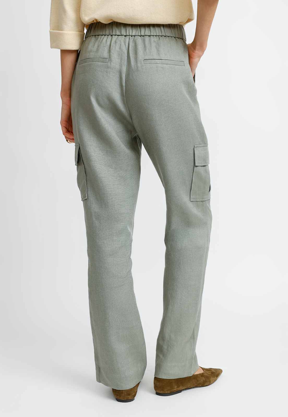 PANTALON CARGO OLIVA TULIPAN MUJER - 2