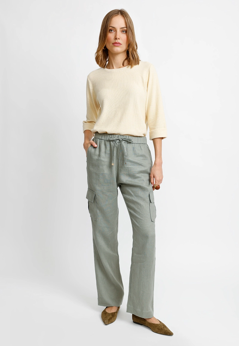 PANTALON CARGO OLIVA TULIPAN MUJER - 4
