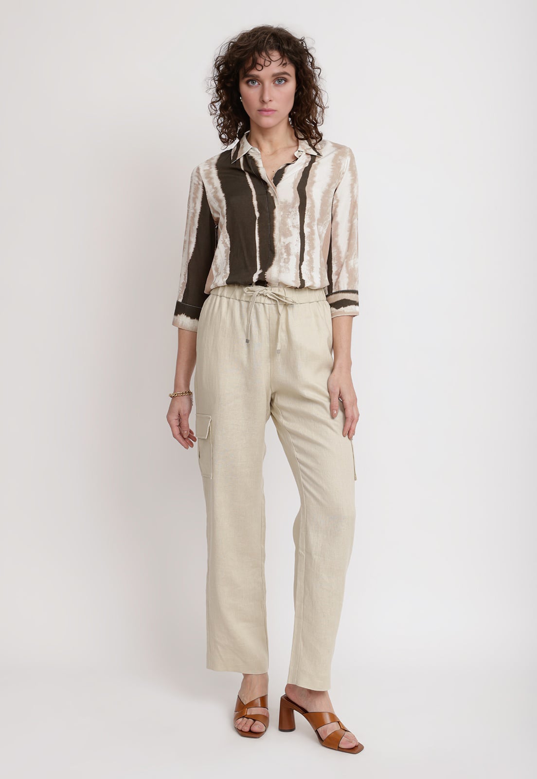 PANTALON CARGO BEIGE TULIPAN MUJER - 4