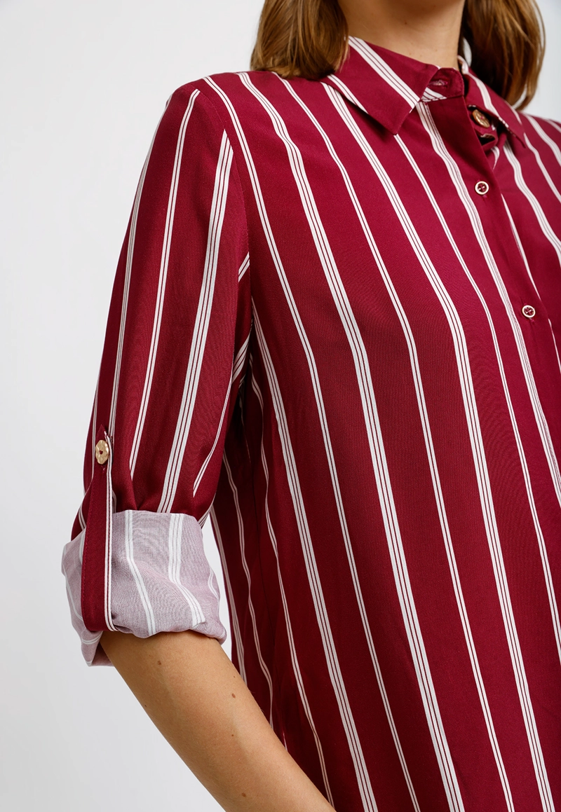 BLUSA RAYADA BURDEO ABELINA MUJER - 3