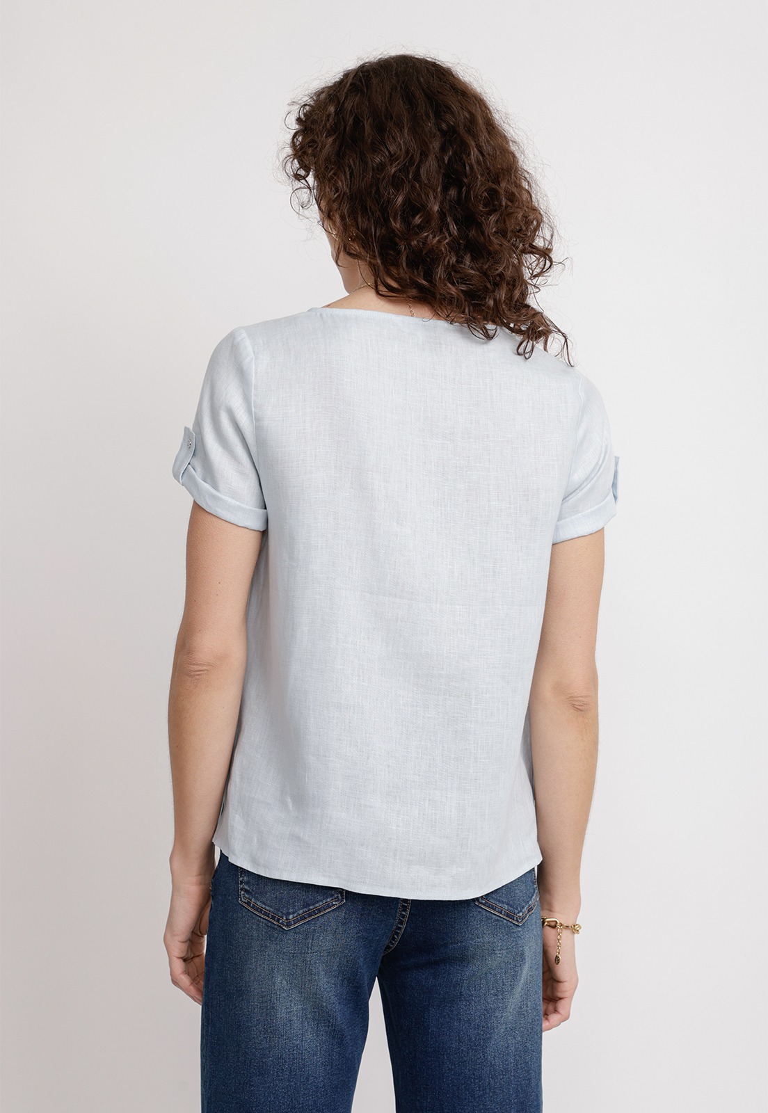 BLUSA MUJER GARZA VISCOSA CELESTE - 2