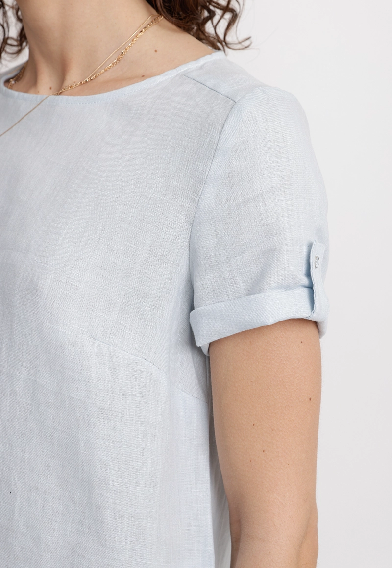 BLUSA MUJER GARZA VISCOSA CELESTE - 3
