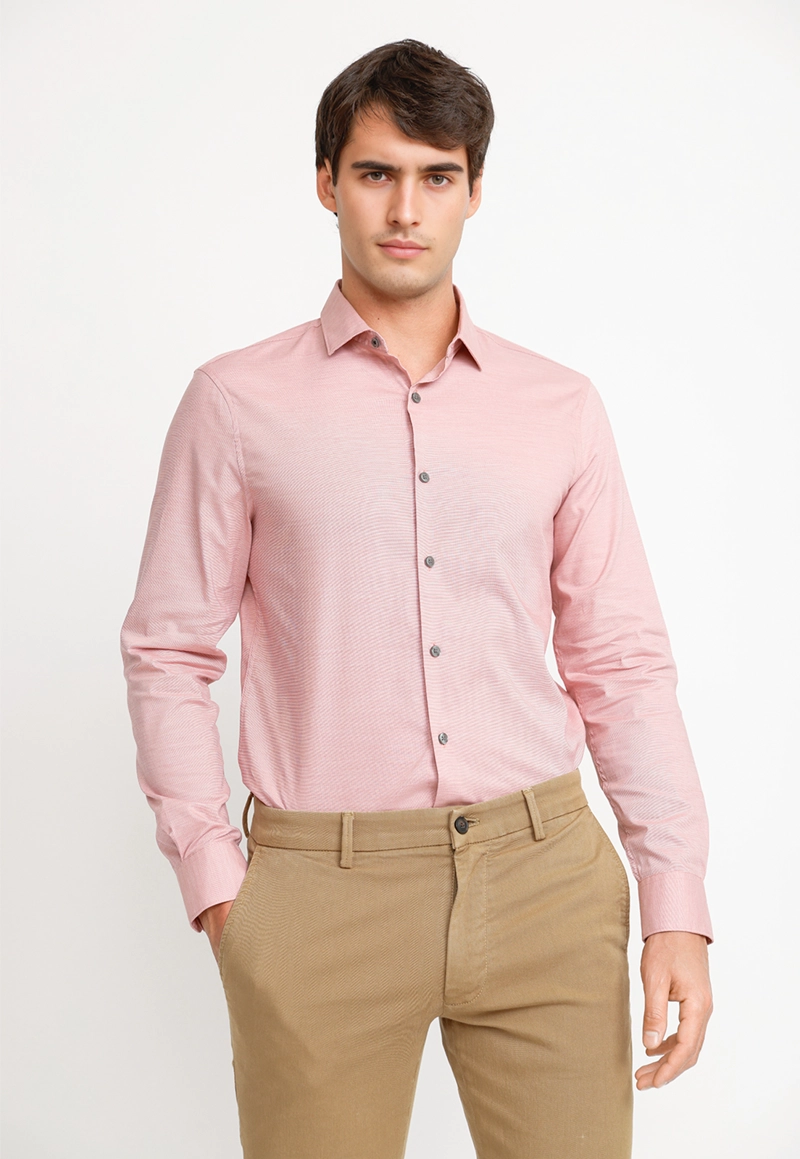 CAMISA HOMBRE ALGODON ROSADO - 1