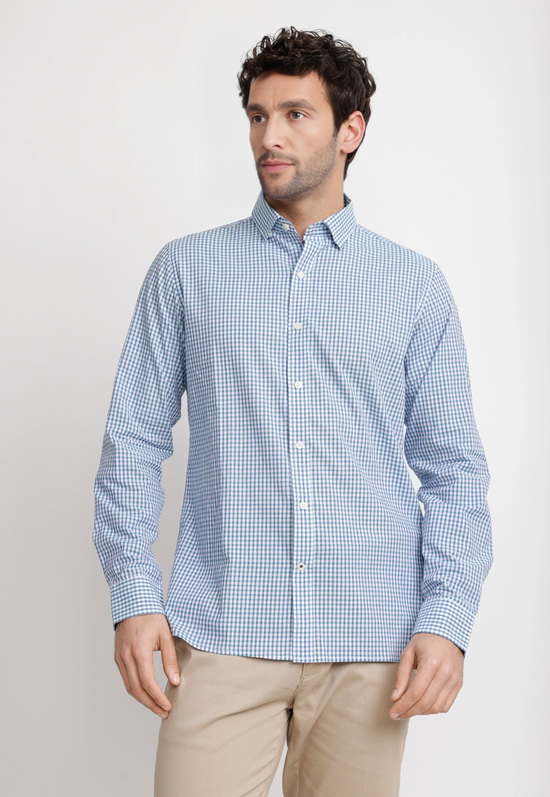 CAMISA CUADROS ALGODON BAUDILIO VERDE - 2