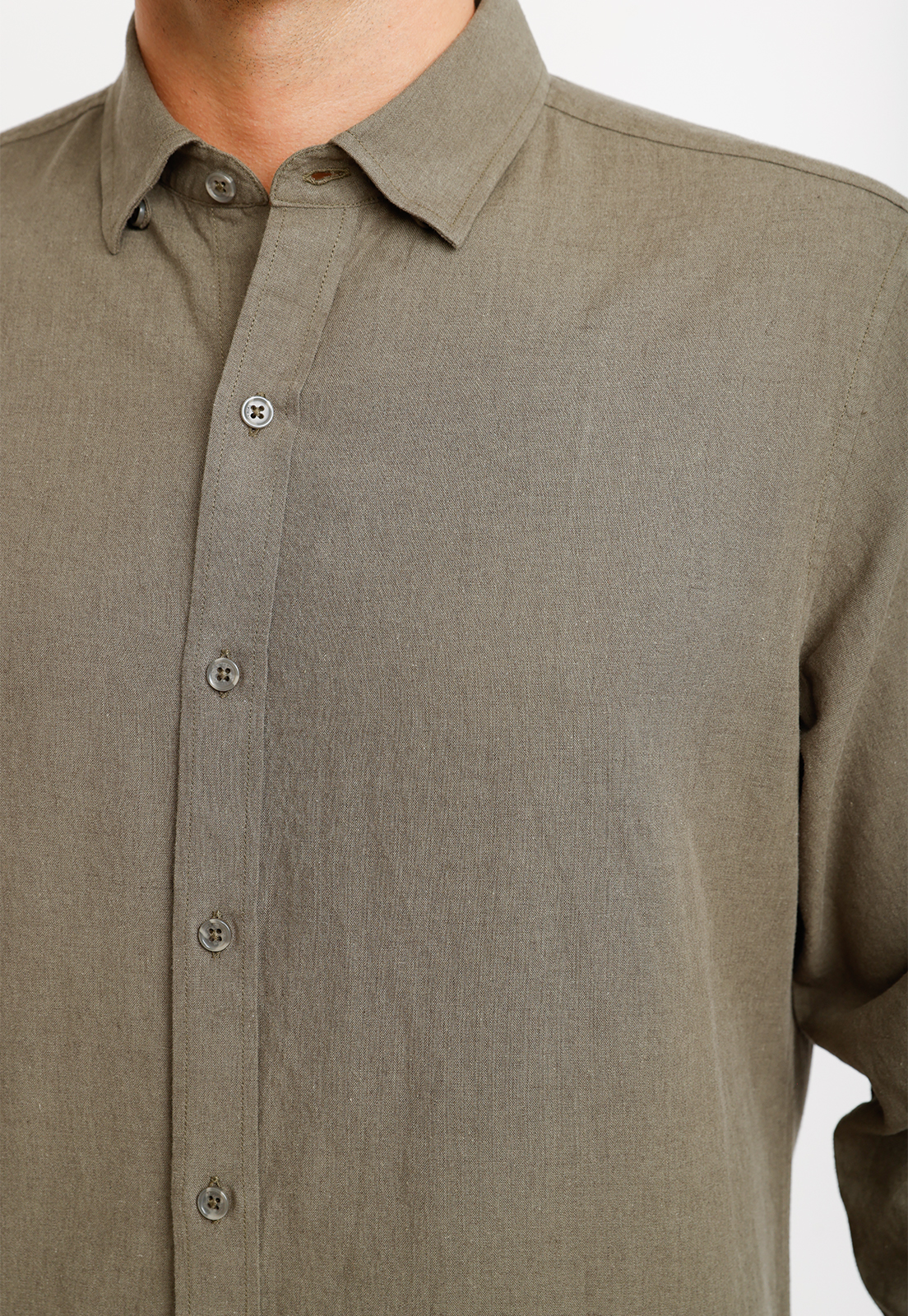 CAMISA LINO ALGODON BRAULIO VERDE - 4