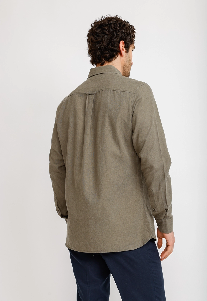 CAMISA LINO ALGODON BRAULIO VERDE - 5