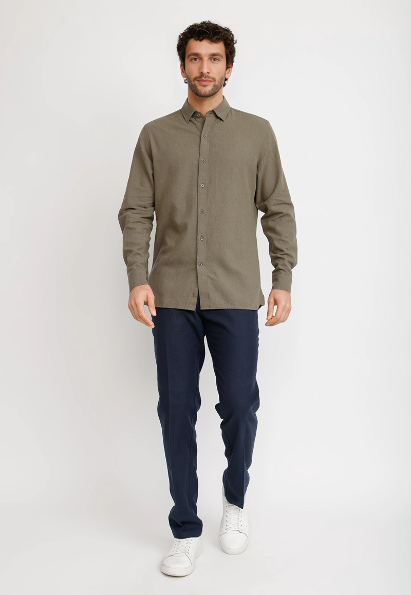 CAMISA LINO ALGODON BRAULIO VERDE - 6