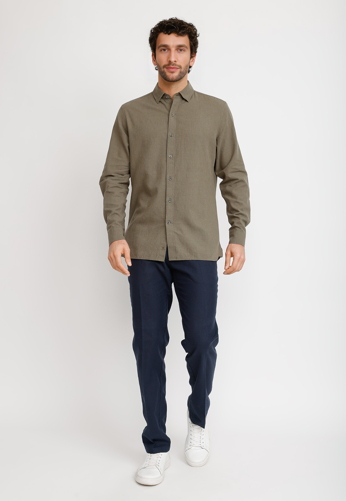 CAMISA LINO ALGODON BRAULIO VERDE - 6