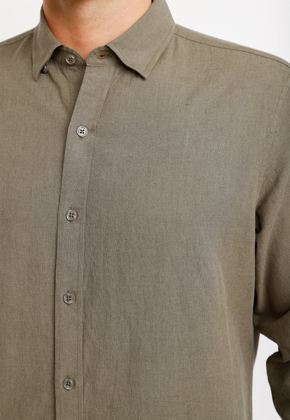 CAMISA LINO ALGODON BRAULIO VERDE - 7
