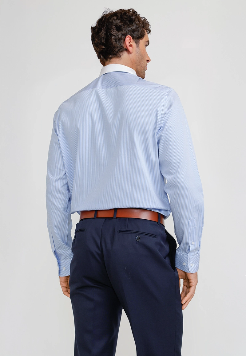 CAMISA HOMBRE FORMAL ALGODON CLASSIC CELESTE - 2