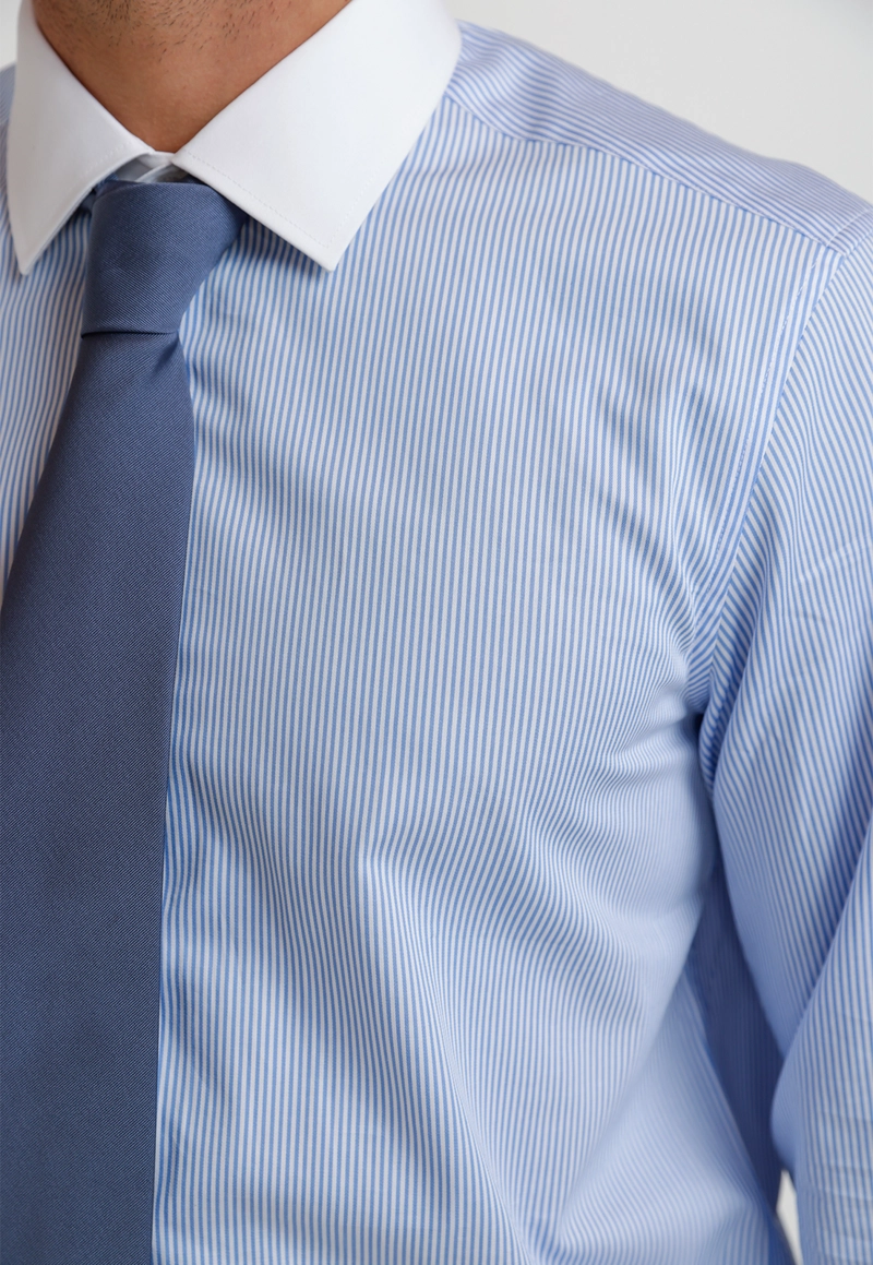 CAMISA HOMBRE FORMAL ALGODON CLASSIC CELESTE - 3