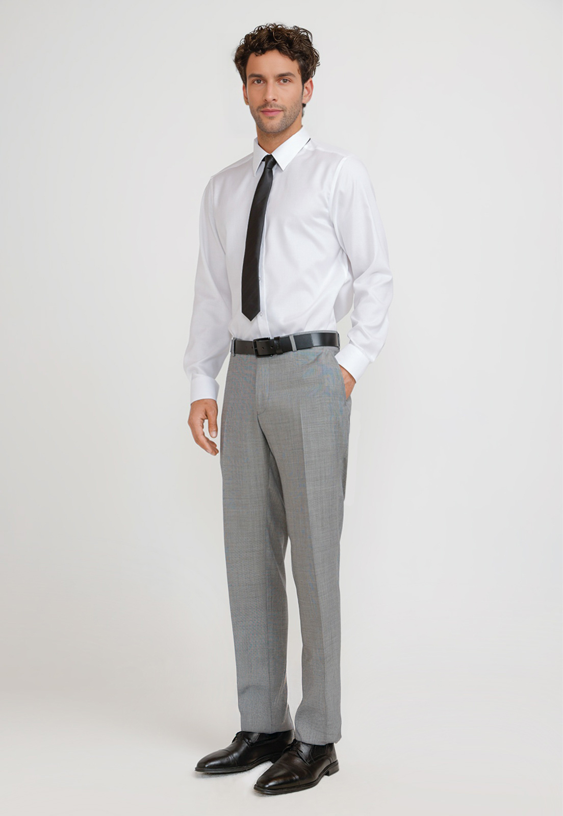 PANTALON HOMBRE FORMAL LANA S100'S MIX&COLOR GRIS - 4