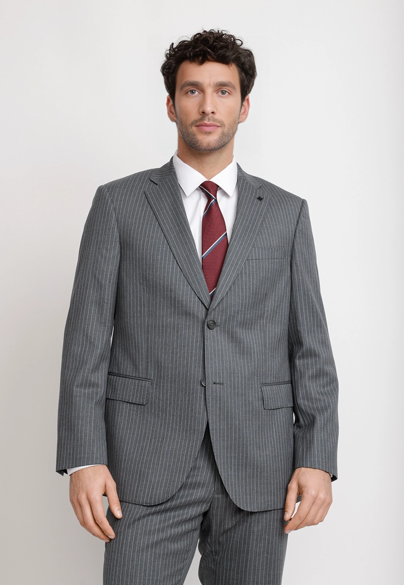 TRAJE HOMBRE FORMAL LANA 100'S TRAVEL GRIS - 1