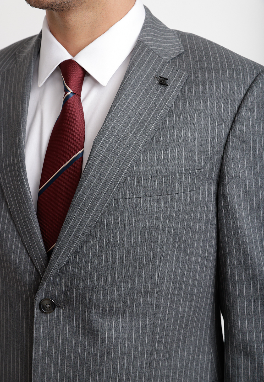 TRAJE HOMBRE FORMAL LANA 100'S TRAVEL GRIS - 3