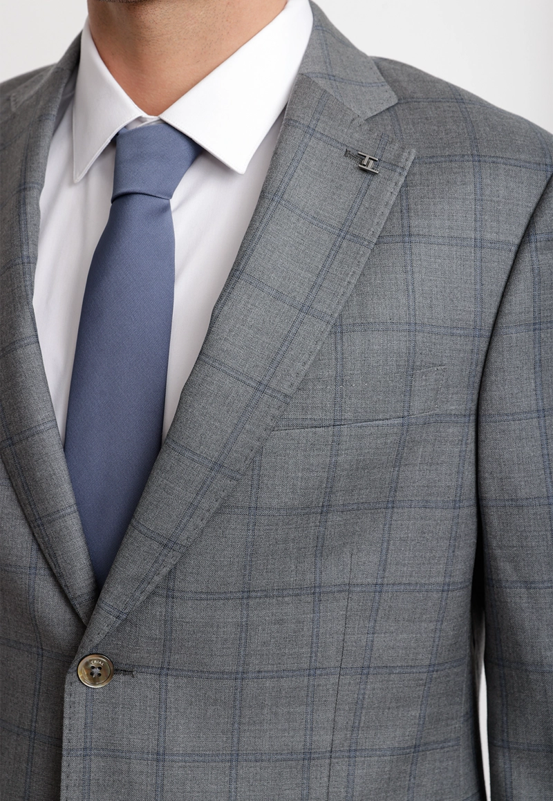 TRAJE HOMBRE FORMAL LANA S120'S SEDA SARTORIAL GRIS - 3
