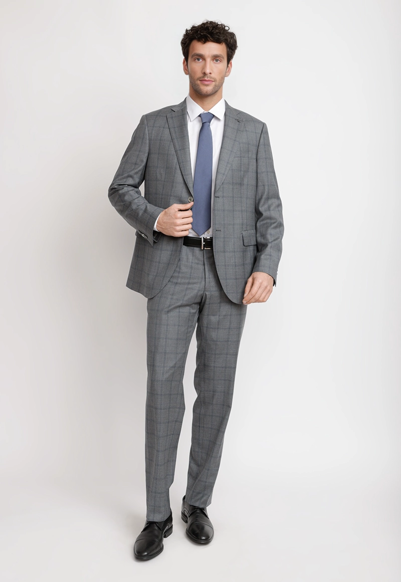 TRAJE HOMBRE FORMAL LANA S120'S SEDA SARTORIAL GRIS - 4