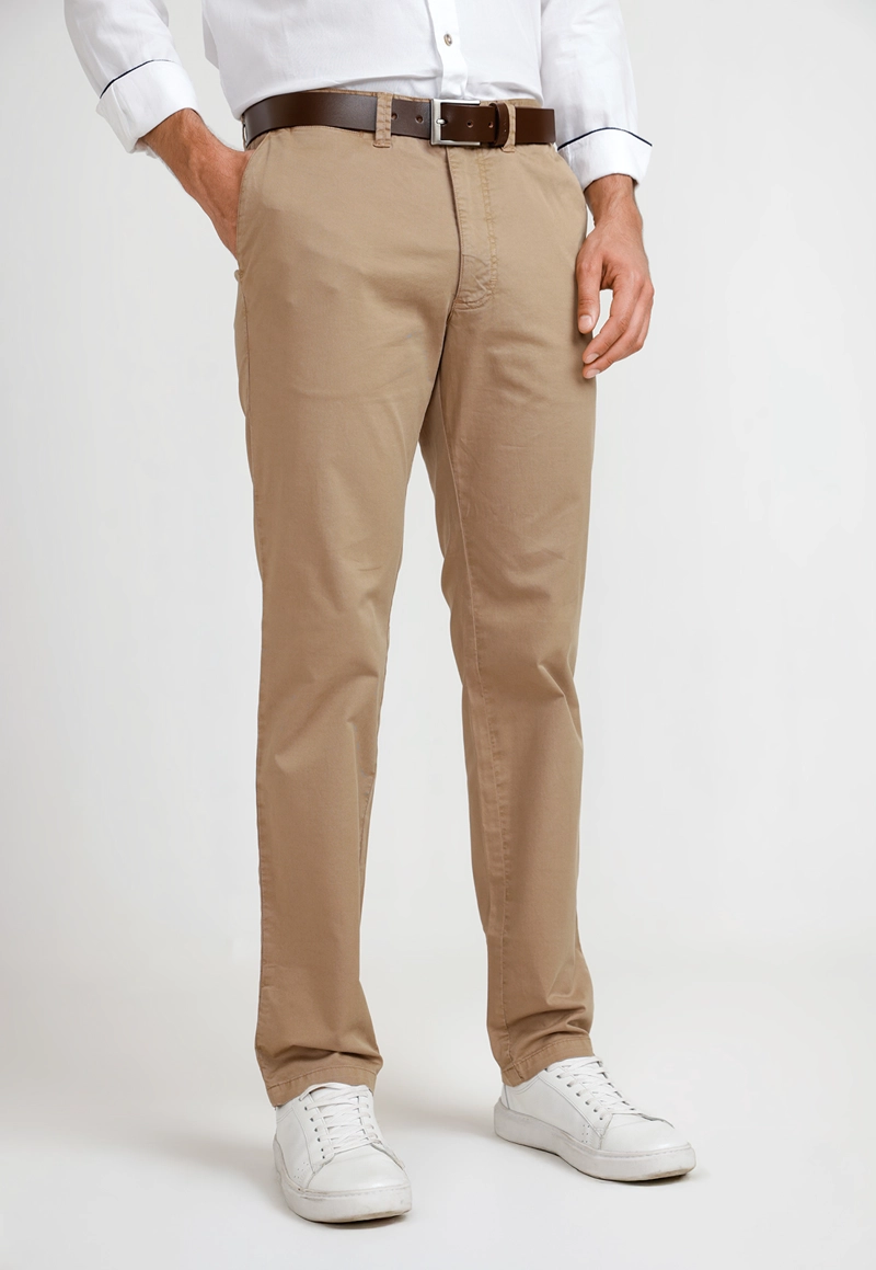 PANTALON HOMBRE ALGODON SLIM VINCI KHAKI - 1