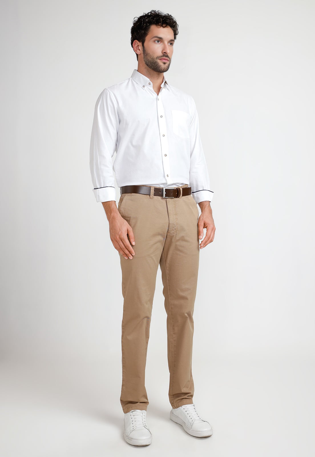 PANTALON HOMBRE ALGODON SLIM VINCI KHAKI - 4