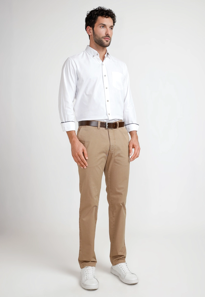 PANTALON HOMBRE ALGODON SLIM VINCI KHAKI - 4