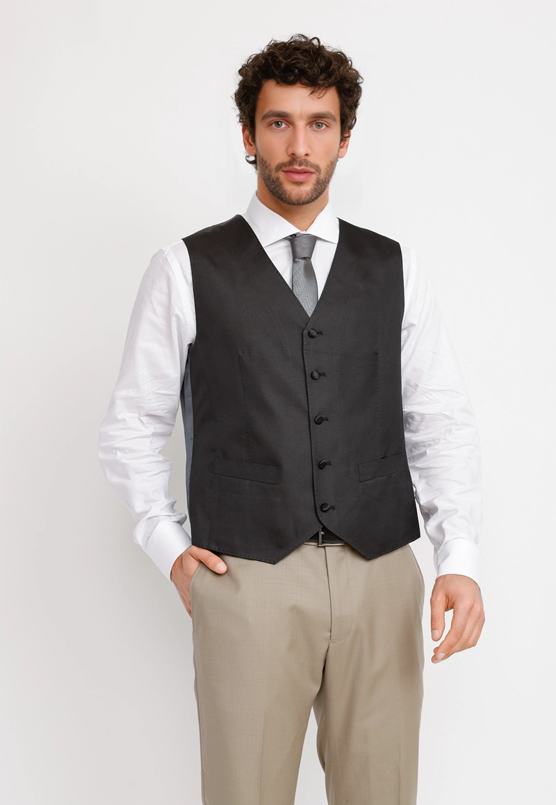 GILET HOMBRE FORMAL SEDA GILET&CO NEGRO - 1
