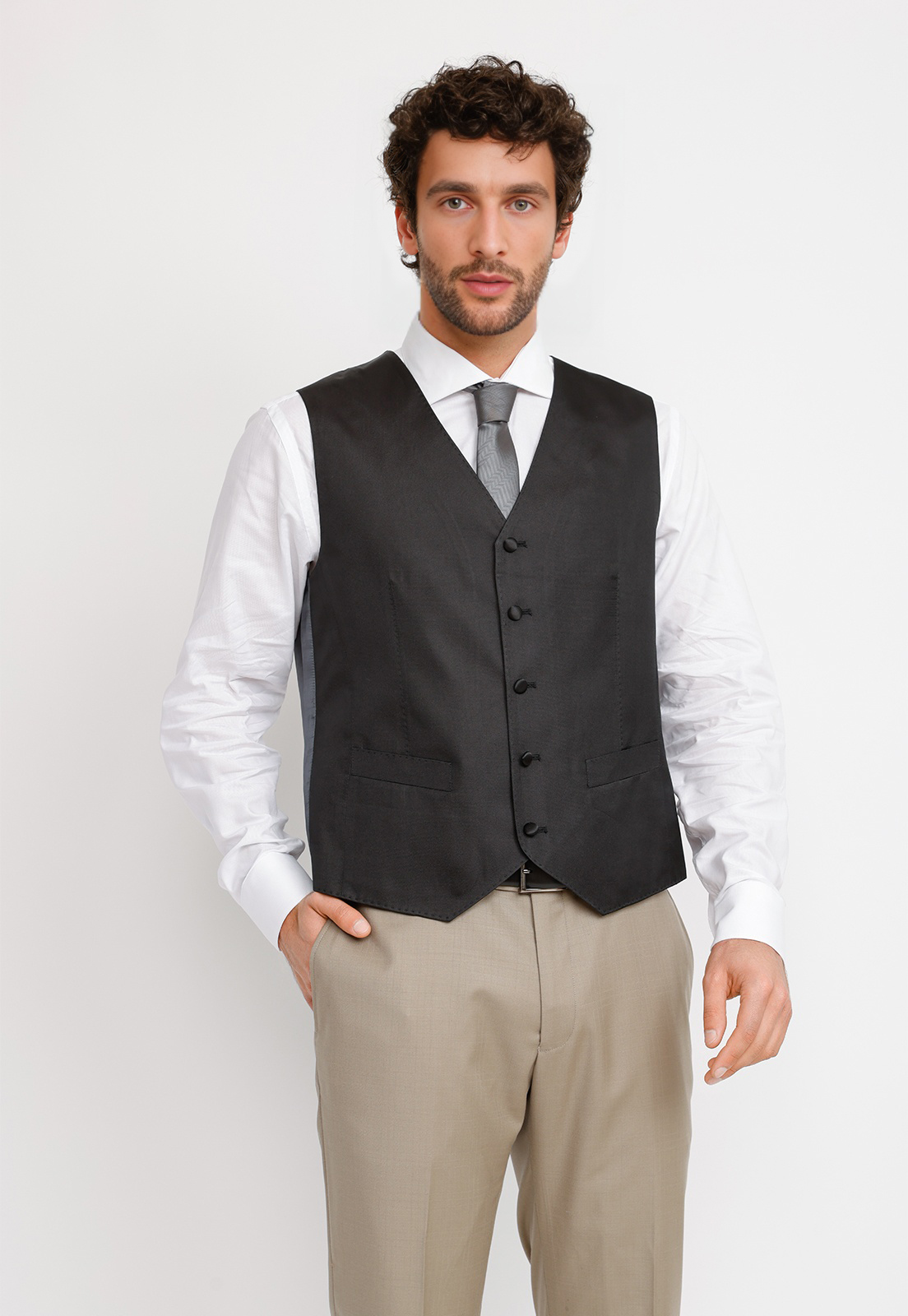 GILET HOMBRE FORMAL SEDA GILET&CO NEGRO - 1