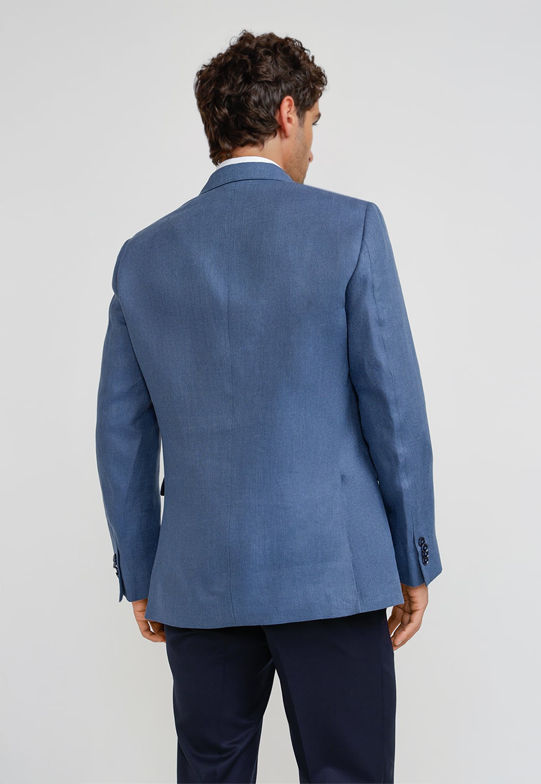 CHAQUETA HOMBRE FORMAL CRUZADA LINO MIX&COLOR AZUL - 2