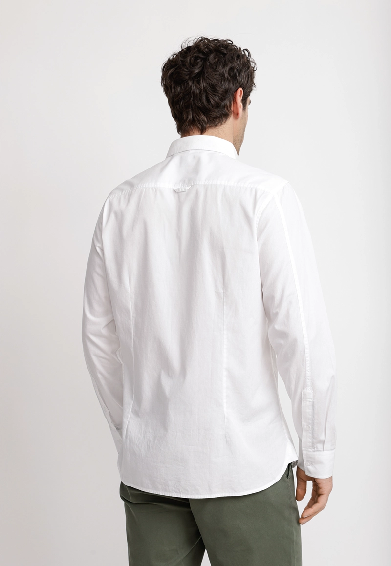 CAMISA LISA ALGODON BASILIO BLANCO - 2